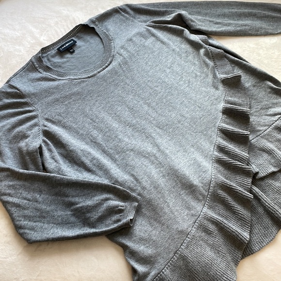 Lane Bryant Sweaters - Lane Bryant Gray Ruffle Sweater 26/28